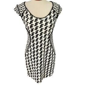 Express Black and White Houndstooth Mini Dress